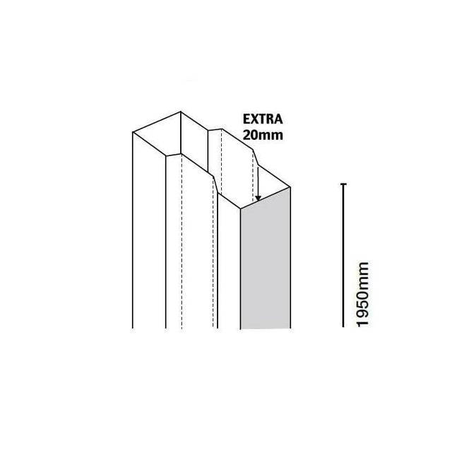 Merlyn Extension Profile Merlyn 8 Series Frameless Extension Profile for Bifold Shower Doors