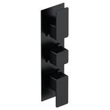 Aquarius Bathrooms Concealed Shower Valve Matt Black Aquarius Tetra 3-Outlet Triple Handle Thermostatic Concealed Valve with Diverter