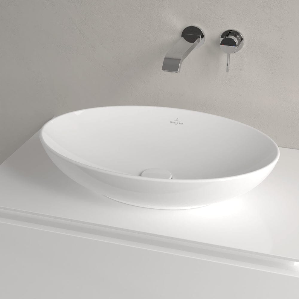 Villeroy & Boch Countertop Basin Villeroy & Boch Loop & Friends Oval Countertop Basin in White Alpin