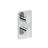 Crosswater Concealed Shower Valve Chrome Crosswater Drift 2 Outlet, 2 Handle Vertical Concealed Shower Valve