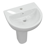 Aquarius Bathrooms Pedestal Basin Aquarius Willow 1 Tap Hole Basin with Full Pedestal