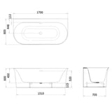 Crosswater Back To Wall Freestanding Bath Crosswater Cursa Back to Wall Freestanding Bath
