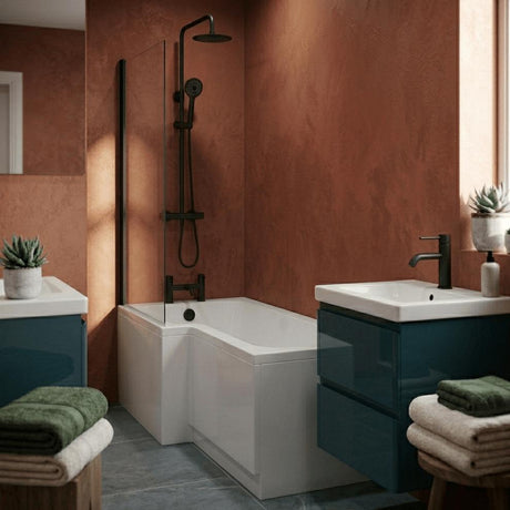 Aquarius Bathrooms Exposed Shower Set Aquarius RF-Series Complete Shower Brassware Pack with Basin Mixer, Bath Mixer & Exposed Shower