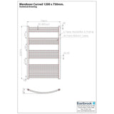 Eastbrook Wendover Curved Vertical Heated Towel Rail in Chrome