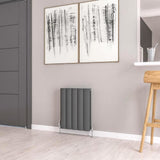 Eastbrook Panel Radiator 600 x 470 / Electric Only Eastbrook Guardia Straight Horizontal Aluminium in Matt Anthracite