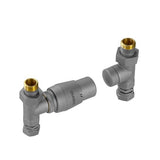 Tissino Radiator Valves Lusso Grey Tissino Hugo2 Straight Radiator Valves with Thermostatic Head
