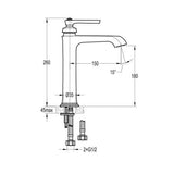 Flova Mono Basin Tap Flova Liberty Tall Basin Mixer Tap with Clicker Waste