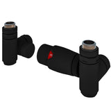 Eastbrook Radiator Valve Matt Black Eastbrook Corner TVR Duel Fuel Radiator Valve and Lockshield