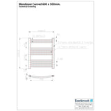 Eastbrook Wendover Curved Vertical Heated Towel Rail in Chrome