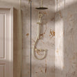 UK Bathroom Store Concealed Shower Set Brushed Brass / Ceiling Arm / 300mm Crosswater Module Shower Set 2 with Riser Rail Kit and Overhead Shower