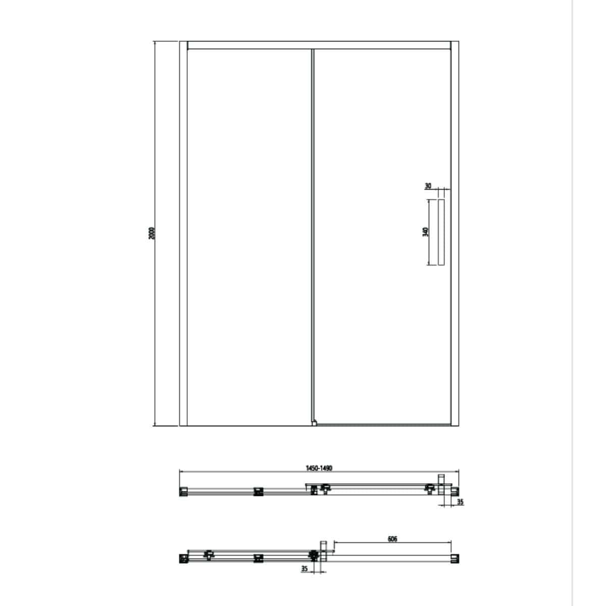 Crosswater Sliding Shower Door Crosswater Asura 8mm Sliding Shower Door