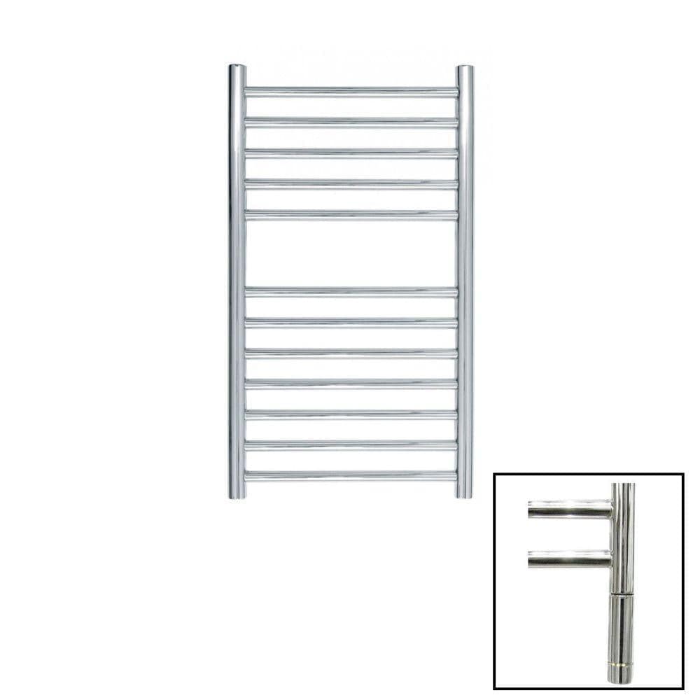 JIS Ladder Rail 700 x 400mm / Polished Chrome / Electric Only with Cylindrical Adjustable Element JIS Sussex Ouse Vertical Stainless Steel Heated Towel Rail