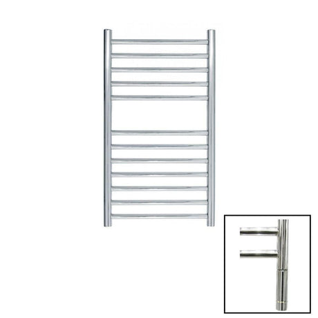 JIS Ladder Rail 700 x 400mm / Polished Chrome / Electric Only with Cylindrical Adjustable Element JIS Sussex Ouse Vertical Stainless Steel Heated Towel Rail