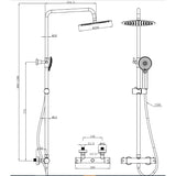 Eastbrook Exposed Shower Set Eastbrook Modern Round Thermostatic Shower Valve Set with Adjustable Riser, Showerhead and Handset