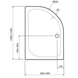 UK Bathroom Store Aquarius Pluvia 45mm Stone Resin Offset Quadrant Shower Tray