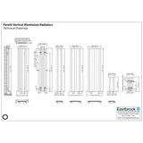 Eastbrook Panel Radiator Eastbrook Peretti Straight Vertical Aluminium Radiator in Matt Anthracite