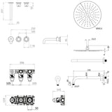UK Bathroom Store Concealed Shower Set Crosswater Module Shower Set 3 with Fixed Overhead Shower and Bath Spout