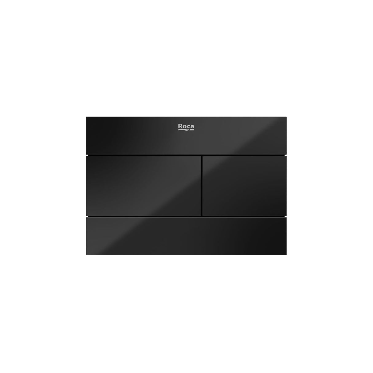 Roca Flush Plate Glass Black Roca Duplo-S Flush Plate with Square Buttons