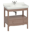 Burlington Floor Standing Vanity Unit Dark Oak / 1 Hole Burlington Guild Floor Standing 850mm Vanity Unit with Basin