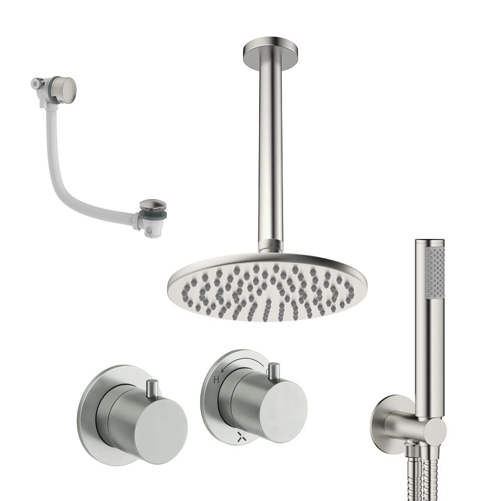 UK Bathroom Store Concealed Shower Set Crosswater Module Shower Set 6 - 3 Outlet with Overhead Shower, Handset and Overflow Bath Filler