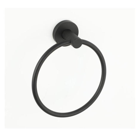 Aquarius Bathrooms Towel Rails and Rings Matt Black Aquarius Mode Towel Ring