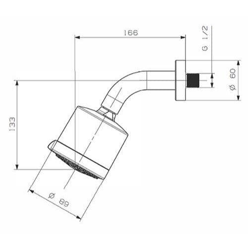 Crosswater Fixed Shower Head Crosswater Reflex Six Mode Shower Head with Arm in Chrome