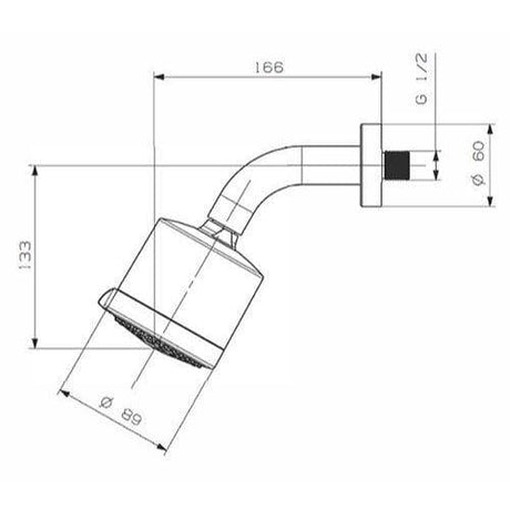 Crosswater Fixed Shower Head Crosswater Reflex Six Mode Shower Head with Arm in Chrome