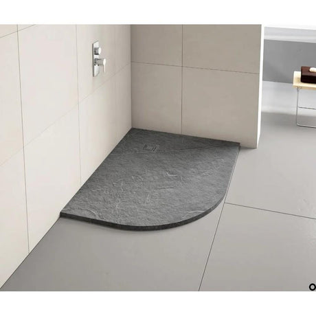 Merlyn Offset Quadrant Shower Tray Fossil Grey / 1000 x 800 Left Hand Merlyn Truestone Offset Quadrant Shower Tray