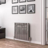 Eastbrook Panel Radiator 600 x 660 / Electric Only Eastbrook Peretti Straight Horizontal Aluminum Radiator in Polished Aluminum