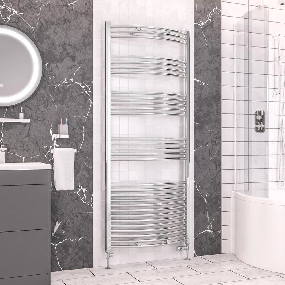 Eastbrook Wendover Curved Vertical Heated Towel Rail in Chrome