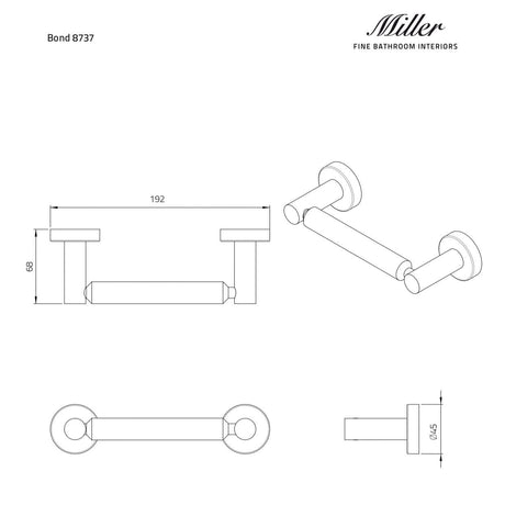 Miller Toilet Roll Holder Miller Bond Double Post Toilet Roll Holder in Chrome