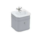 Burlington Wall Mounted Vanity Unit Classic Grey / Ceramic Basin - 1 Tap Hole / Brushed Nickel Burlington Chalfont 550mm Wall Mounted Single Drawer Vanity Unit with Basin