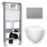 Imex Ivo Rimless Wall hung Toilet Pack with Frame, Flush Plate, and Soft Closing Seat