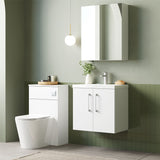 Aquarius Wall Mounted Vanity Unit Aquarius Brisbane 600mm Wall Hung 2 Door Vanity Unit with 1 Tap Hole Mid Edge Basin