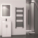 Eastbrook Ladder Rail 1200 x 500mm / Dual Fuel Eastbrook Wendover Straight Heated Towel Rail in Brushed Gunmetal