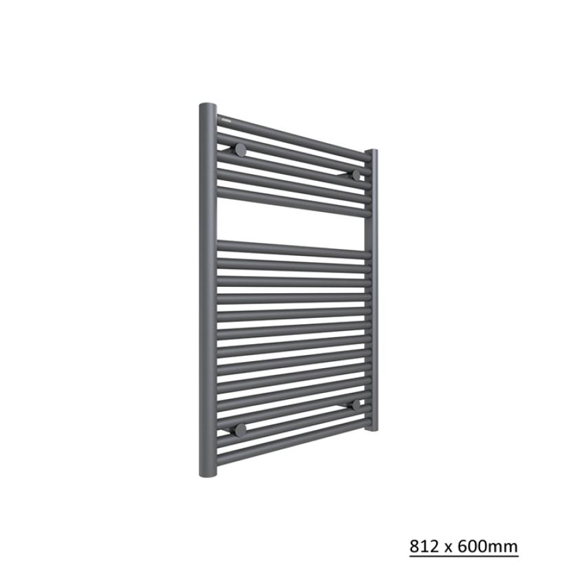 Tissino Ladder Rails 812 x 600 / Central Heating Tissino Hugo2 Designer Towel Radiator in Anthracite