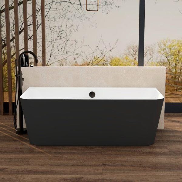 Imex Back to Wall Freestanding Baths Black / 1700 x 810mm Imex Ravine Back to Wall Freestanding Bath