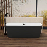 Imex Back to Wall Freestanding Baths Black / 1700 x 810mm Imex Ravine Back to Wall Freestanding Bath