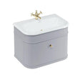 Burlington Wall Mounted Vanity Unit Classic Grey / Natural Stone Roll Top Basin - 1 Tap Hole / Gold Burlington Chalfont 750mm Wall Mounted Single Drawer Vanity Unit with Basin