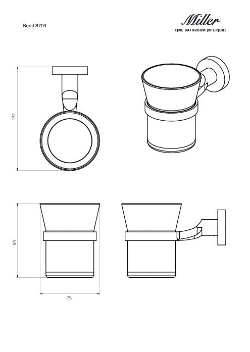 Miller Tumbler Holder Miller Bond Wall Mounted Tumbler and Holder