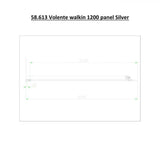 Eastbrook Side Panel 1200mm Eastbrook Volente Frameless Side Panel in Polished Chrome