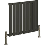 Aquarius Bathrooms Panel Radiator 600 x630mm / Anthracite Aquarius Flat Panel Single Horizontal Radiator