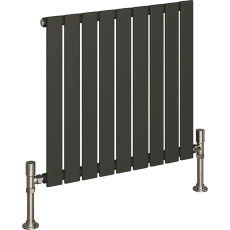 Aquarius Bathrooms Panel Radiator 600 x630mm / Anthracite Aquarius Flat Panel Single Horizontal Radiator