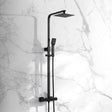 Aquarius Bathrooms Exposed Shower Set Black Aquarius Zacha Square Exposed Shower Valve Set with Shower Head and Handset