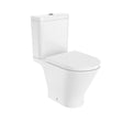 Roca Close Coupled Toilet Roca The Gap Round Close Coupled Open Back Rimless Toilet with Soft Close Seat