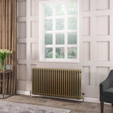 Eastbrook Column Radiator 600 x 1148 / Dual Fuel Eastbrook Rivassa Traditional 3 Column Radiator in Bronze Effect