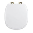 Imperial Toilet Seat White / Brushed Nickel Imperial Radcliffe Solid Wood Painted Toilet Seat with Soft Close Hinges