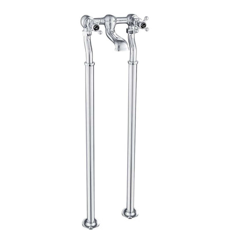 JTP Freestanding Bath Filler Chrome with Black JTP Grosvenor Cross Freestanding Bath Shower Filler