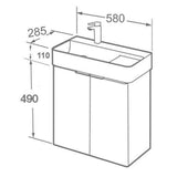 Imex Wall Mounted Vanity Unit Imex Blade Wall Mounted 600mm Double Door Vanity Unit with Basin