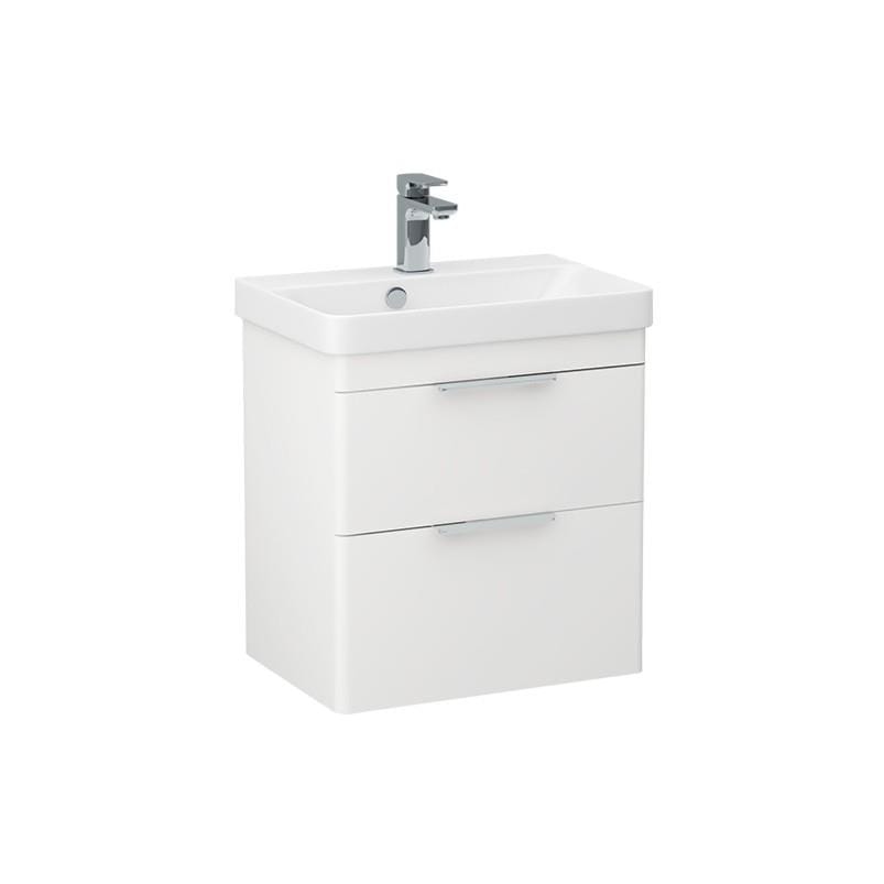 Imex Cloakroom Vanity Unit Imex Luna 550mm Wall Mounted Double Drawer Vanity Unit with Basin
